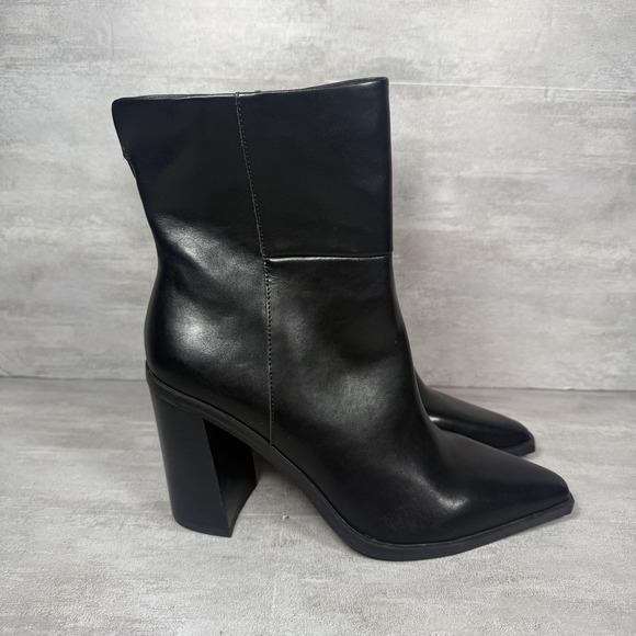 Steve Madden Boots Womens Size 10 Black Silvee Block Heel Pointed Toe SVEE01S1 - Picture 1 of 9